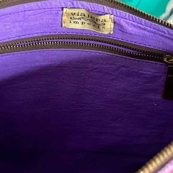 Viajera Imports Oversize Clutch purple pink bag (v closet) - Picture 6 of 7